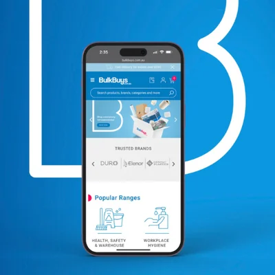 Bulk Buys online store shown on a smartphone screen