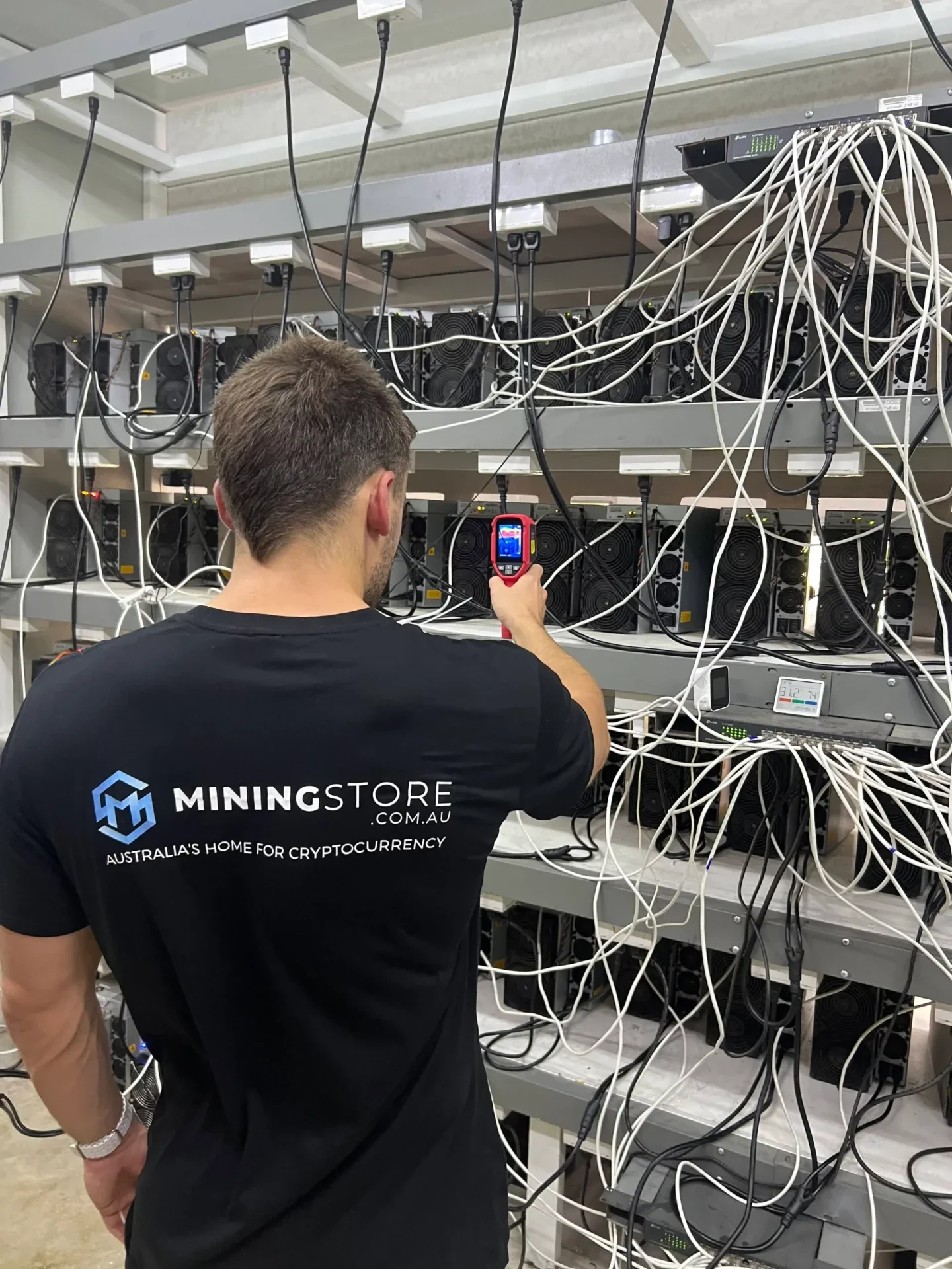 Mining Store team member checking equipment inside a mining facility